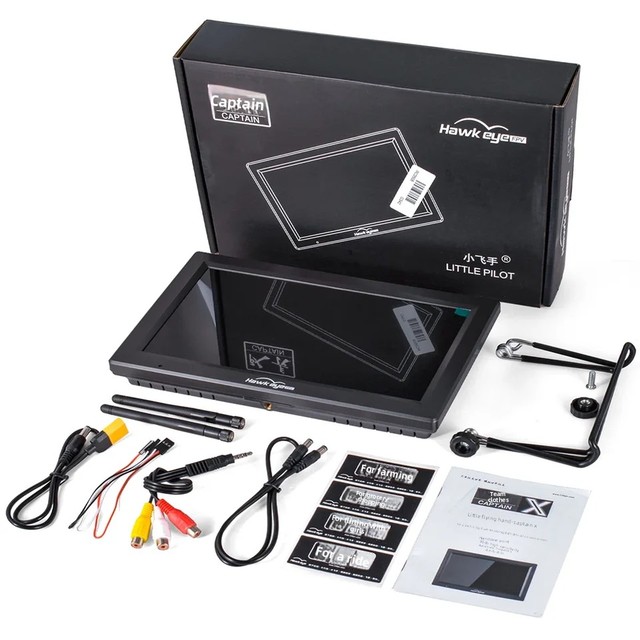 Hawkeye Captain X FPV Monitor 10.2 Inch 1000lux 5.8G 6GHz 1.2G 3.3G Dual Receivers Display DVR 104 Channel for RC FPV Racing UAV