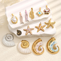 Colorpinky Noël Diable Oeil Poulpe Pendentif DIY Bracelet Collier Accessoire Multi-élément Océan Style Conque Étoile De Mer Pendentif