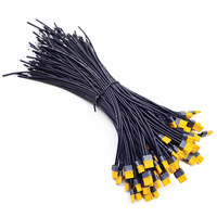 Harness Kabel Tunggal Hitam Kustom dengan Konektor Pria Plastik Kuning Abu-abu untuk Pencahayaan dan Pengkabelan Sinyal Peralatan Elektronik