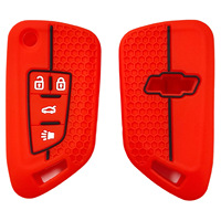 Étui de clé de voiture en silicone à motif nid d'abeille, pliable, haut de gamme, modifié pour Chevrolet Avalanche Crew Cab 2009-2013, avec 4 boutons