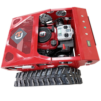Tondeuse à gazon industrielle EPA CE à essence 4 temps, largeur de coupe 550 mm, débroussailleuse sur chenilles, réglage de hauteur à distance, pour terrains en pente