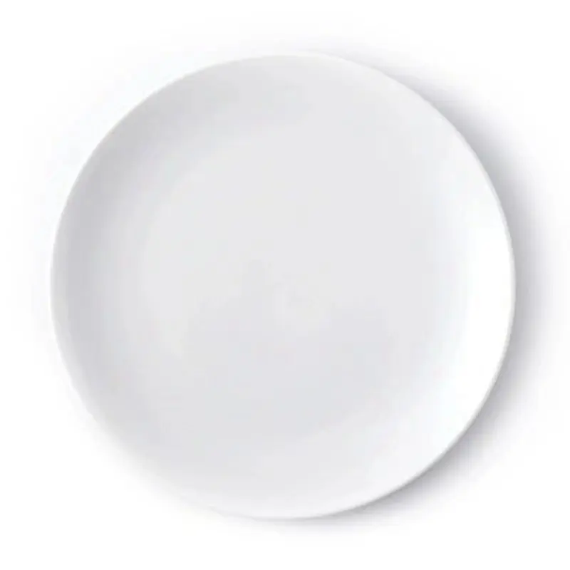 卸売洋食ピュアホワイトセラミックプレートムーンディスクボーンプレート食器ロゴ