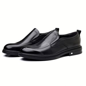 2026 Spring <b>Men's</b> Leather <b>Shoes</b> British Style Casual Business <b>Shoes</b> <b>for</b> <b>Work</b> Black Slip on Genuine Leather <b>Shoes</b> <b>for</b> <b>Men</b> - Product Image 2