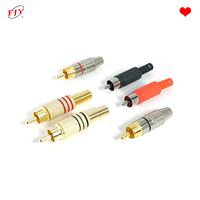 Fabricant de connecteurs haut de gamme en métal mâle femelle or Rca Plug Connector for Car Audio/video Rca Cable Connect