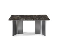 Table à manger carrée en marbre de luxe moderne, plateau en pierre naturelle, base en métal en forme de Y, 4 places, meubles de salle à manger imperméables