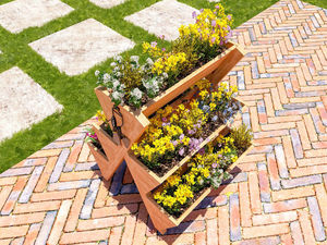 Jardinière en bois pour balcon Boîte à fleurs en bois à 3 niveaux pour chariot Jardinière de <span class=keywords><strong>jardin</strong></span> pour l'extérieur - Product Image 3
