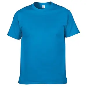 เสื้อยืดผู้ชายผ้าคอตตอนลายเรียบสำหรับฤดูร้อนเสื้อยืดพิมพ์โลโก้ขนาดพลัสไซส์ออกแบบได้ตามต้องการ