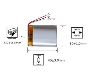 Baterai Lithium Polimer 803040 3 Kabel Baterai Pengganti 803040-3 Baterai Isi Ulang Kapasitas Tinggi untuk Speaker MP3 - Product Image 1