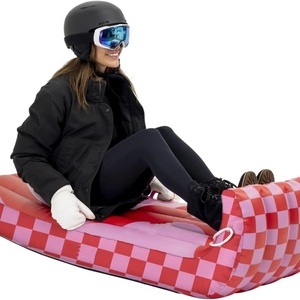 Toboggan gonflable en PVC avec deux poignées robustes 59*25.5*17 pouces pour 1-2 personnes, idéal pour les adultes, pour le plaisir des sports d'hiver - Product Image 5