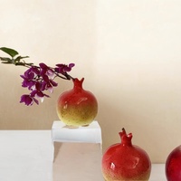 Vase hydroponique en céramique haut de gamme citron grenade vert radis petit ornement de table pour salon bureau bureau Art déco