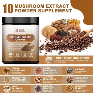 Café stimulant le système immunitaire de poudre instantanée de marque privée OEM ODM pour la concentration et le soutien de la santé intestinale champignon adulte 150g - Product Image 2