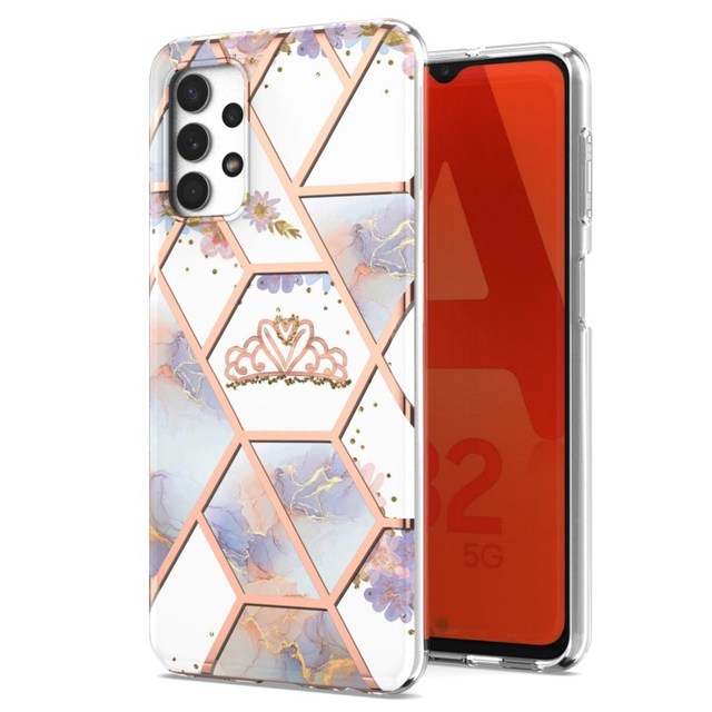 YB IMD Marble Pattern Flower Phone Case for Samsung Galaxy A13 4G Marble case
