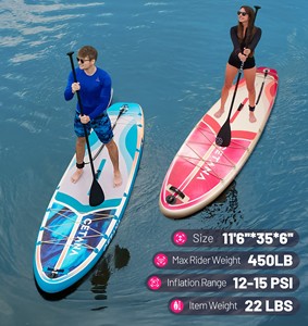 Tabla de Paddle Surf Inflable SUP 11'6"*35"*6" con Tecnología Drop Stitch, Bomba, Remo, Asiento, Mochila, Certificación CE, OEM, ODM, Personalizable - Product Image 1