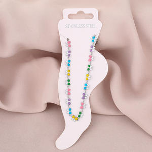 Chaîne de <span class=keywords><strong>cheville</strong></span> en acier inoxydable polyvalente pour couple, sensation haut de gamme pour filles, chaîne de <span class=keywords><strong>cheville</strong></span> papillon goutte d'huile - Product Image 3