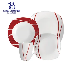 China factory supplier high temperature porcelain dinner set OEM logo acceptable color box 20pcs porcelain table dinnerware