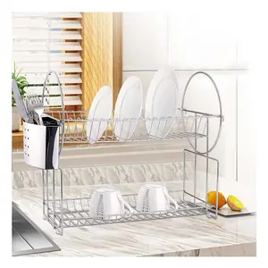 Space Saving Large Capacity Drainable Family Expenses Aluminium Kitchen Cabinet With Dish Rack With Drain Board Dish Rack