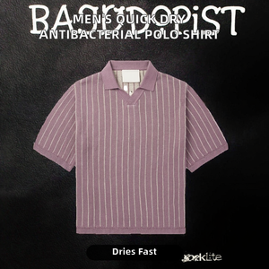 Chemises de sport pour hommes à manches courtes, antibactériennes, à séchage rapide, 100% coton, tricotées, personnalisées, pour le golf, vêtements de gym - Product Image 2