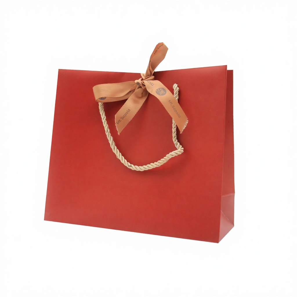 Custom Made Paper Bags With Bow Luxury Paper Shopping Bag