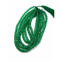 Perles Rondelles Facettées en Onyx Vert Naturel de Haute Qualité, Perles Lisses en Vrac RUHAN GEMS 880 Carats 350 Pièces pour la Fabrication de Bijoux