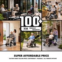Fauteuil roulant électrique pliable à double moteur 500W, en acier carbone durable, autonomie 25 km