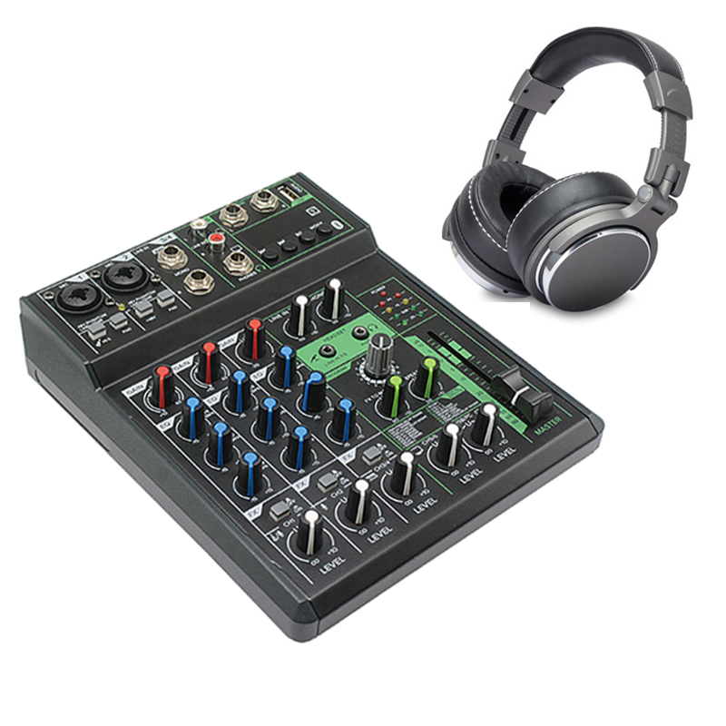 Lane профессиональный аудио-видео Освещение dj микшер мини-микшер аудио usb для трансляции мини-usb аудио микшер 4-канальный