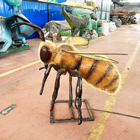 Eğlence Robot böcek ekran heykeli gerçekçi Animatronic böcek örümcek arı