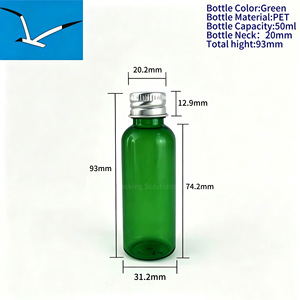 Flacon de voyage rechargeable en PET vert de 50 ml avec bouchon en aluminium - Contenant de liquide de toilette anti-fuite approuvé par la <span class=keywords><strong>TSA</strong></span> - Product Image 2