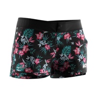 Shorts de bain pour femmes à motif inspiré de la plage, ourlet évasé, fente latérale, UPF100+, légers et pliables, tenue de vacances