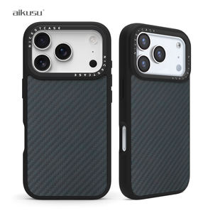 Coque de téléphone Aikusu 1500D en fibre d'aramide Kevlar pour iPhone 13 14 15 16 17 Pro Max Air Plus - Product Image 1