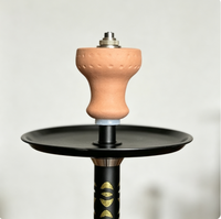 Kit Chicha Portable Multicolore avec Tige Remplaçable, Base en Verre Facetté et Design Creux Sculpté pour la Maison, le Bar et les Fêtes