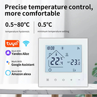 Termostato Inteligente WiFi con Modo Vacaciones, Control de Temperatura Digital LCD, Aplicación Tuya para Caldera y Calefacción por Suelo Radiante, Compatible con Alexa y Google