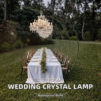 Lustre LED d'extérieur en métal et plastique, lampadaire de luxe suspendu, étanche, moderne, pour décoration d'arche, événements et fêtes