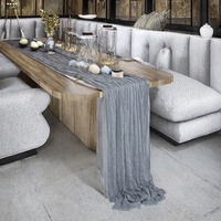 Chemin de table élégant en mousseline de soie, voile transparent, pour décoration de mariage, fête, douche nuptiale, cuisine, salle à manger