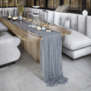 Elegante Runner da Tavolo in Chiffon Trasparente, Decorazione per Matrimoni e Feste, Runner Romantico per Addio al Nubilato, <span class=keywords><strong>Cucina</strong></span> e Sala da Pranzo - Product Image 2