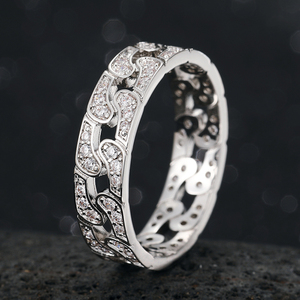 Anello Girevole Placcato Oro con Catena Cubana Iced Out CZ <span class=keywords><strong>da</strong></span> <span class=keywords><strong>Uomo</strong></span> e Donna, Misura XS - Product Image 5