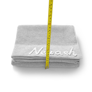 Mimixiong  Oeko <span class=keywords><strong>Tex</strong></span> Personnalisé avec le nom du bébé Nouveau-né Broadeside Lourd 400g Literie en coton Couvertures en tricot pour bébé - Product Image 6