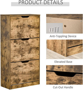 Armoire à chaussures famille porte noyer couleur moderne contracté porche arche magasins contenu rack casier à plusieurs niveaux stockage de chaussures - Product Image 5