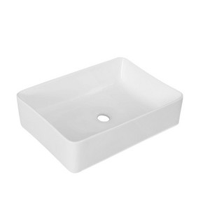 Lavabo de Encimera Moderno y Tradicional de 40.5x30.5cm, Lavabo de Porcelana con Aspecto de Mármol para Baños de Hoteles y Residenciales, Estilo Rústico - La49 - Product Image 1