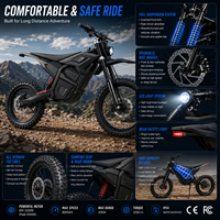 Moto tout-terrain électrique M9 60V 27Ah, moteur 2000W, puissance de pointe 5500W, couple de 200Nm, 80KM/H, suspension intégrale