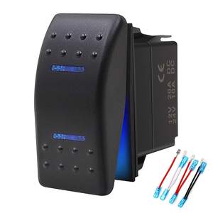 Interrupteur <span class=keywords><strong>à</strong></span> bascule étanche ON/OFF/ON DPDT 7 broches 12V 24V avec câbles de raccordement pour treuils, pompes, voitures, camions, caravanes, bateaux, VR, SUV, VTT - Product Image 1