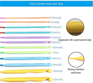 Juego de ganchos de <span class=keywords><strong>ganchillo</strong></span> para el hogar Set de 12 tamaños, 3,5mm-12mm, alfombra, manta, agujas de tejer - Product Image 5