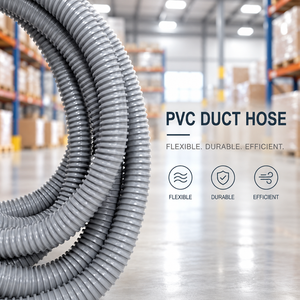 Manguera de PVC para conductos, 25 mm DI, 1 pulgada, rollo de 30 m, flexible, corrugada, para extracción de aire, suministro a granel para proyectos, extracción de polvo, taller comercial - Product Image 1