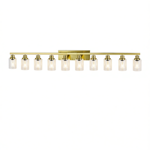 Modern 52-Inch Gold Bathroom <b>Vanity</b> Light 10-Light Wall Sconce <b>LED</b> Warm White <b>Mirror</b> Lamp for Bedroom Living Room - Product Image 1