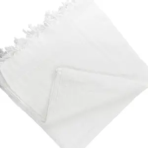 Chinese Custom Logo Muslim Clothing Hajj White 100% Polyester Microfiber Worshiping Towel