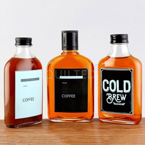 Bouteilles en verre de <span class=keywords><strong>café</strong></span> infusé à froid glacé Bouteilles de flacon de jus de boisson avec couvercle en aluminium - Product Image 1