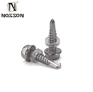 Screws Wholesale Metal Stainless Steel Screws For Roof 5/16 M8 Galvanised Hex Head Self Drilling Roofing Screws With Rubber Washer
