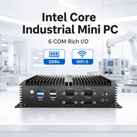 PC industriel sans ventilateur, ordinateur embarqué, Intel I3/I5/I7, 8 Go de RAM, 128 Go de SSD, montage VESA, large plage de température, passerelle IoT, Win10/Linux