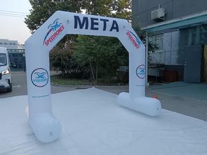 Gapura Balap Tiup Kedap Udara PVC yang Diperkuat, Inflatable Iklan 8m dengan Pompa Udara Elektrik untuk Checkpoint Lari Trail - Product Image 5