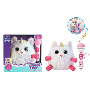 Bonito juguete de unicornio Musical iluminado con micrófono reconfortante de felpa mejor calificado para la hora de acostarse de los niños - Product Image 4