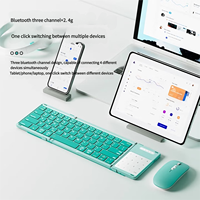 Keyboard lipat Mini bluetooth, Keyboard saku kustom dengan tombol Touchpad dengan gerakan Empat jari